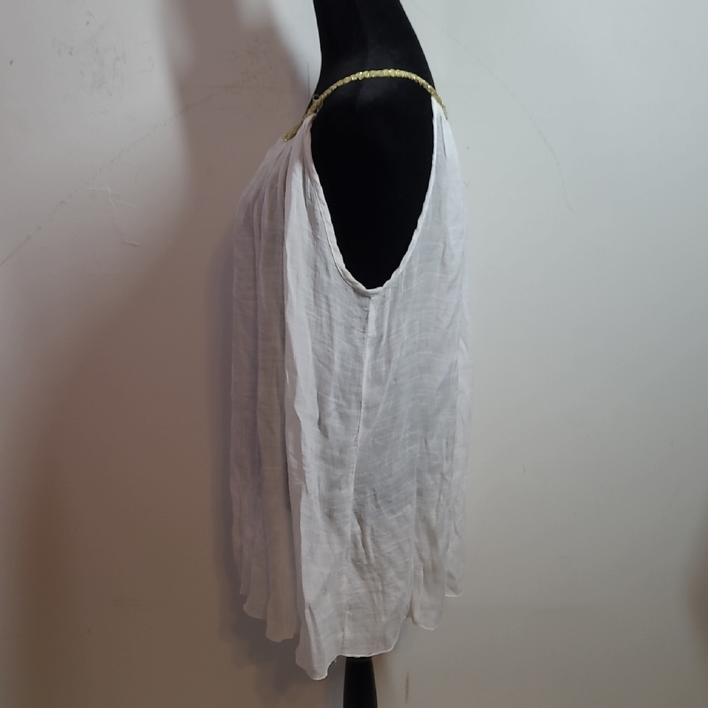 Ashley Stewart White Top with Gold Accents - Picture 6 of 9